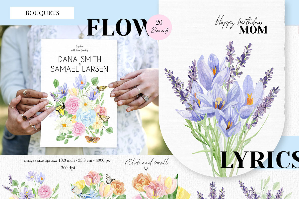 Pastel Flowers Botanical collection, a Decorative Illustration by AnnaTkachi (Photo 3 of 7)