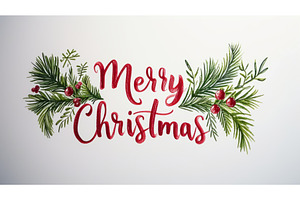 Words Merry Christmas created in, an Illustration by Visual Generation