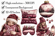 Watercolor Christmas Sleepover Clipa, an Illustration by Libby Wishes (Thumbnail 5 of 7)