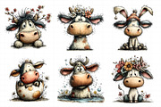 Whimsical Easter Cow Clipart, an Illustration by Daily.Designs (Thumbnail 3 of 8)