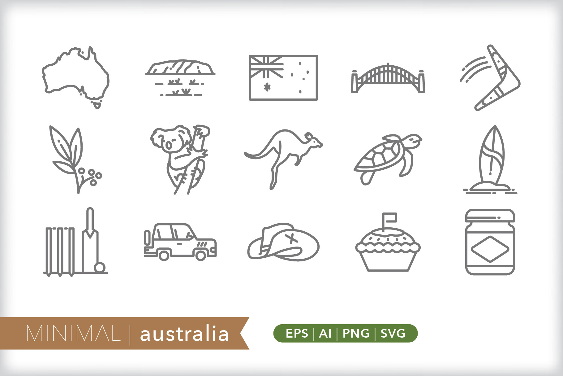 Minimal australia icons, an Outline Icon by Picture Window
