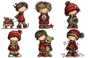 Whimsical Christmas Boy Clipart, an Illustration by Pixels.Craft (Thumbnail 4 of 6)