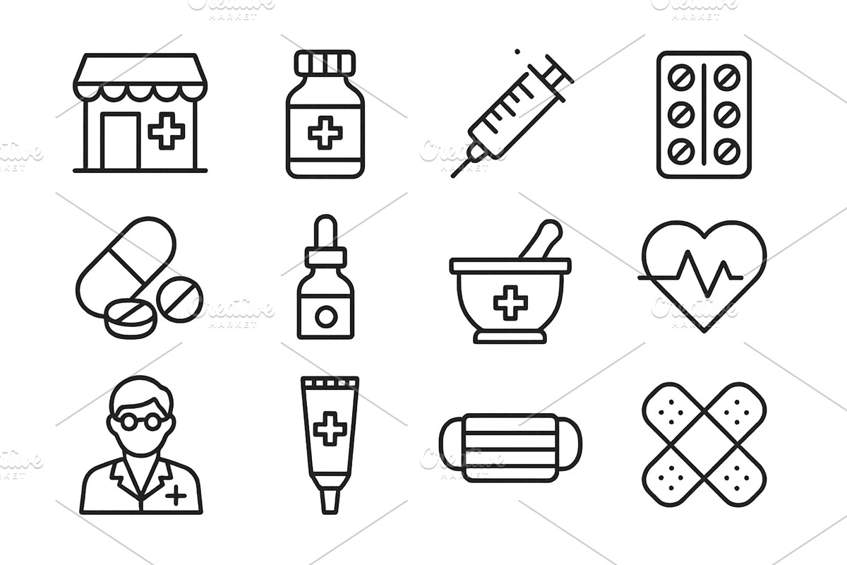 Set of web icons illustrating, an Object Illustration by ZinetroN