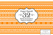 Tangerine Orange Lace Borders, an Illustration by Amanda Ilkov (Thumbnail 1 of 5)