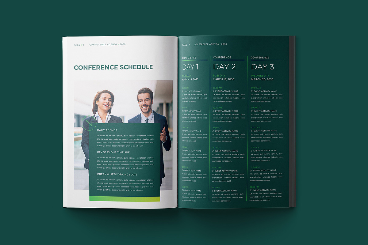 Conference Agenda Brochure Template, a Brochure Template by Designsoul14 (Photo 6 of 9)