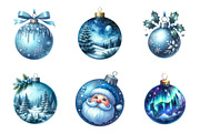 Blue Christmas Balls Clipart Bundle, an Illustration by SinaCreation (Thumbnail 7 of 7)