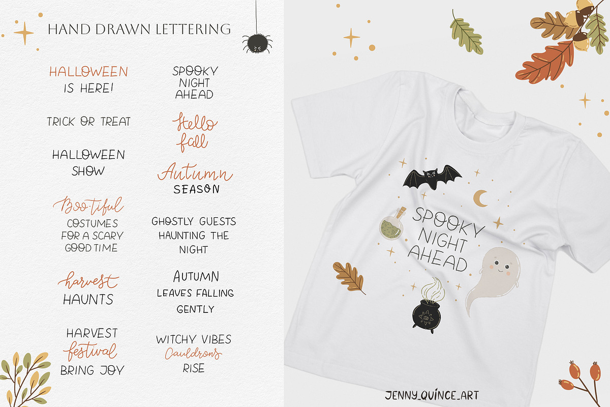 Halloween Vector Clipart & Patterns, a Decorative Illustration by Jenny Quince (Photo 5 of 14)