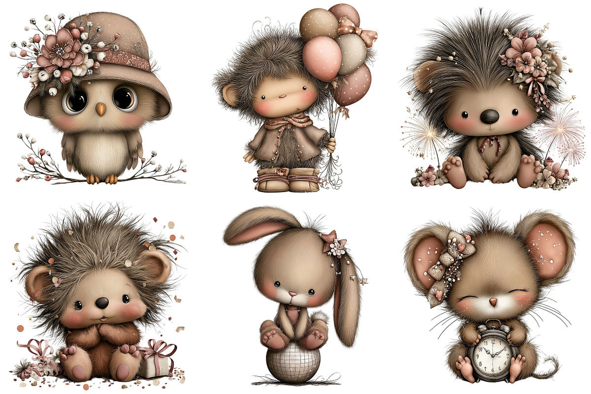 Whimsical New Year Animal Clipart, an Illustration by Craft Nest (Photo 8 of 8)