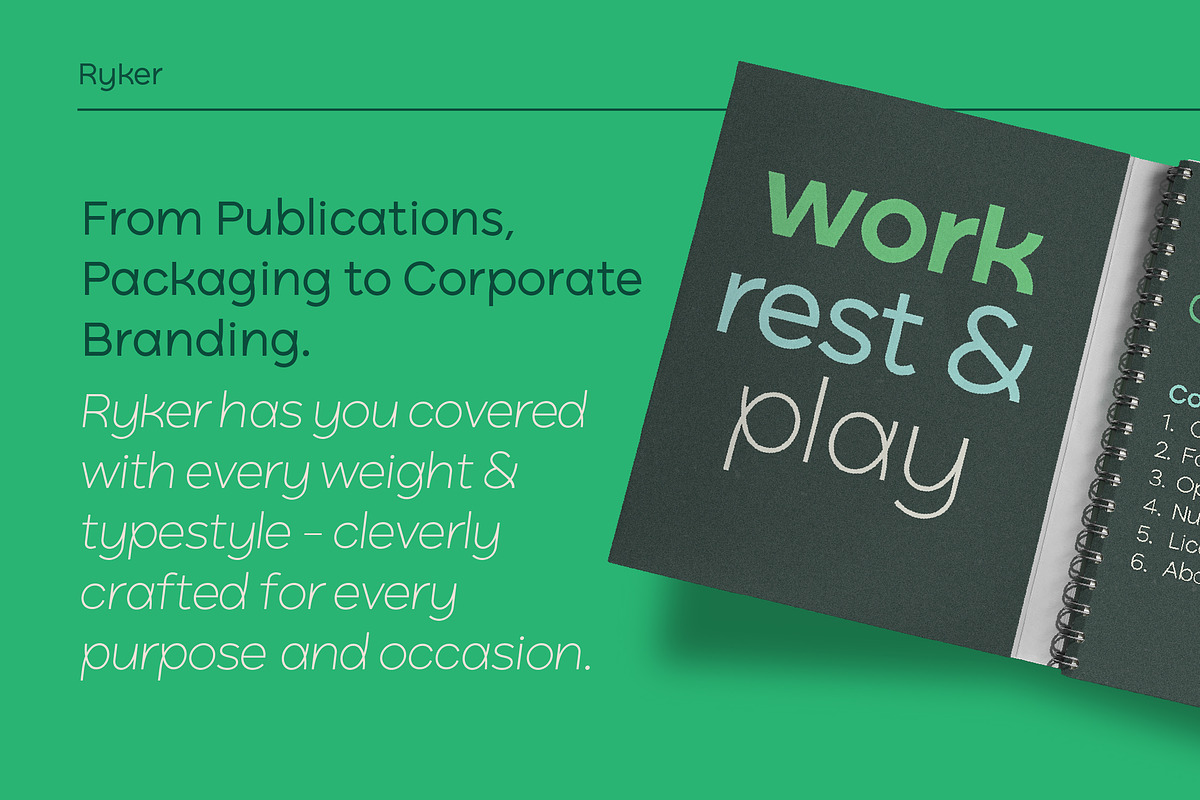 Ryker, a Sans Serif Font by HeadFirst (Photo 5 of 15)