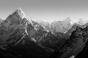 Himalaya Mountains Black and White, a Nature Photo by THP Creative