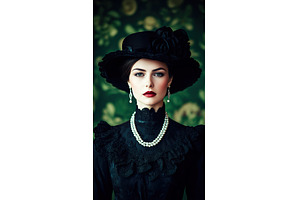 Portrait of an Elegant Woman with, a Beauty & Fashion Photo by Lermont51
