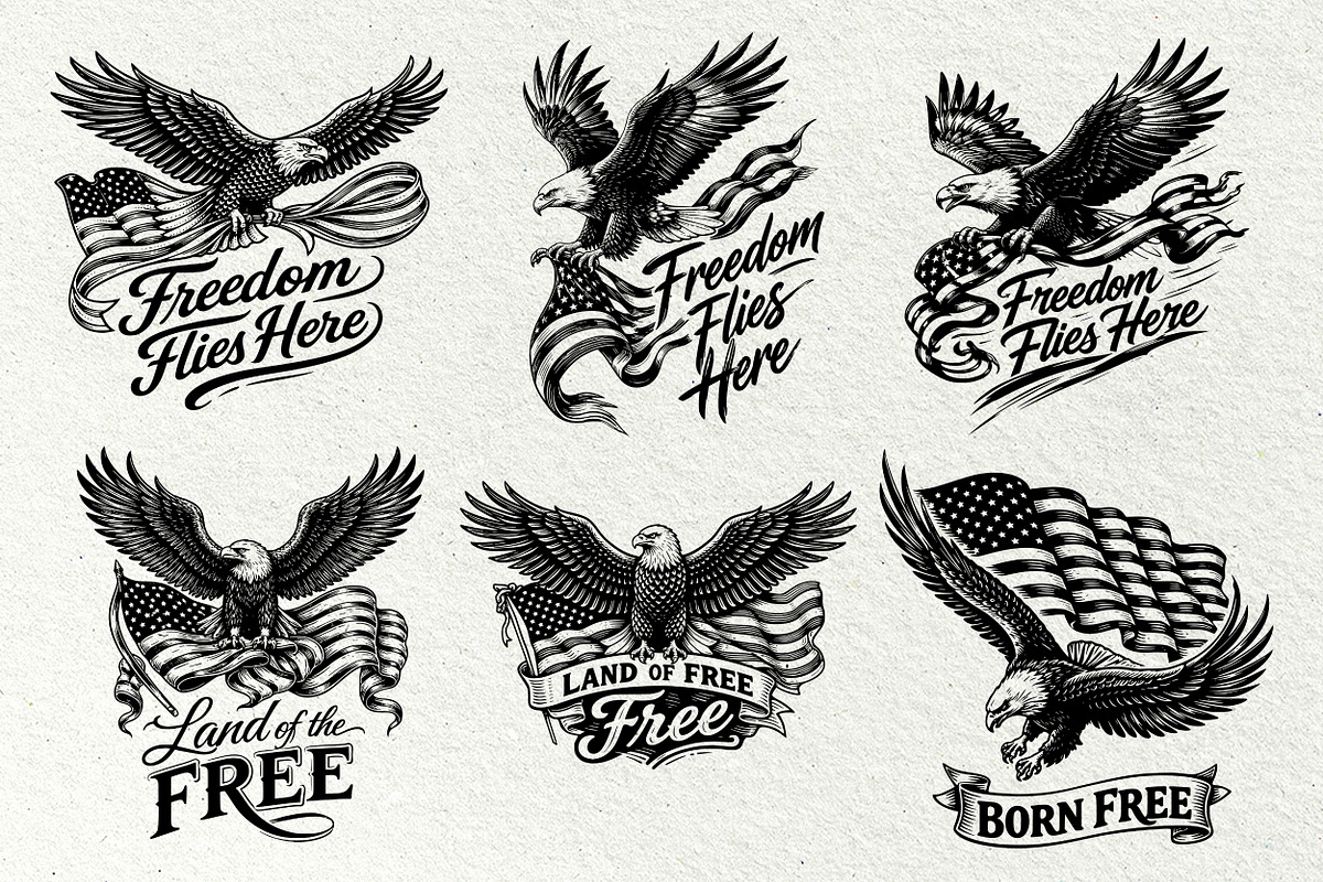 Independence Day Eagle Graphics, an Animal Illustration by DENIDigitalArtSudio (Photo 5 of 7)