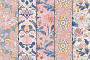 Pink & Blue Block Print Patterns, a Pattern Graphic by Maishop (Thumbnail 2 of 4)