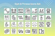 Gym & Fitness Icons Set - Line, an Outline Icon by Kmg Design (Thumbnail 2 of 2)