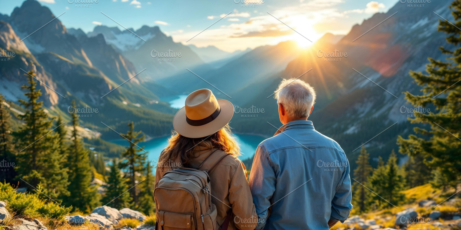 A mature couple in the mountains, a Person Photo by Volff