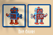 Retro Toy Robots Clipart & Posters, an Object Graphic by Blynn Pippen (Thumbnail 18 of 23)