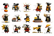 Autumn Mouse PNG Clipart Bundle, a Seasonal Illustration by Nicolle's Colorful Art (Thumbnail 2 of 5)