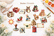 Vintage Christmas Mail Watercolor, an Illustration by Artnoy (Thumbnail 6 of 8)