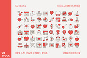 60 Valentines Day Color Icons, an Icon by vo.stock (Thumbnail 2 of 6)