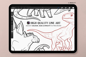 Dinosaur Procreate Brush Stamps