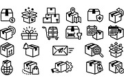 Shipping And Delivery Icon Set, an Illustration by designvectx (Thumbnail 2 of 3)