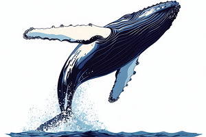 Humpback Whale Breaching Ocean Water, an Animal Photo by Pixeness Studio