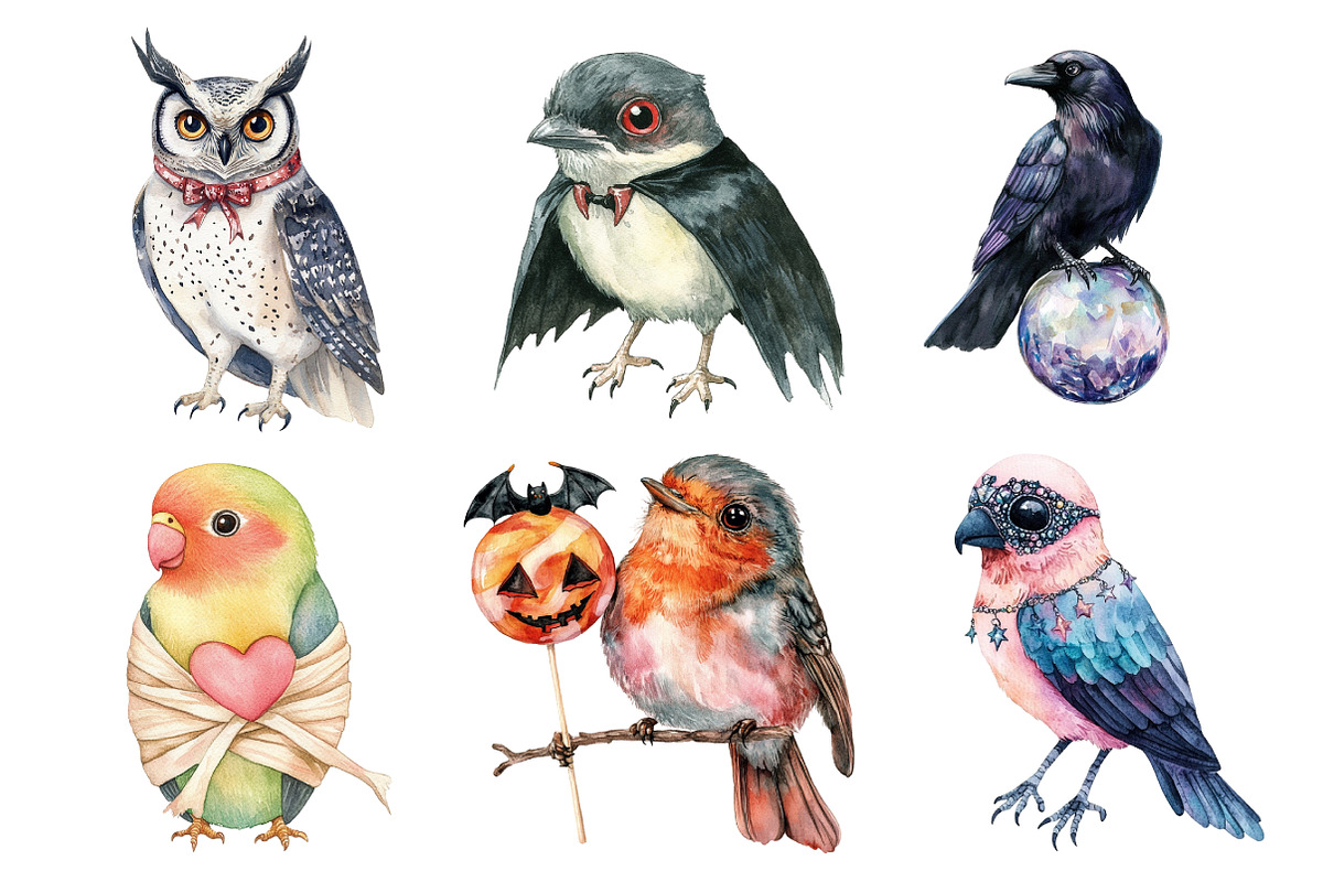 Halloween Birds Clipart, an Illustration by Daily.Designs (Photo 4 of 5)