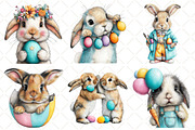 Whimsical Easter Bunny Clipart, an Illustration by Black Bird Studio (Thumbnail 3 of 6)