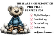 Whimsical Christmas Blue Teddy Bear, an Illustration by OK Design (Thumbnail 4 of 6)