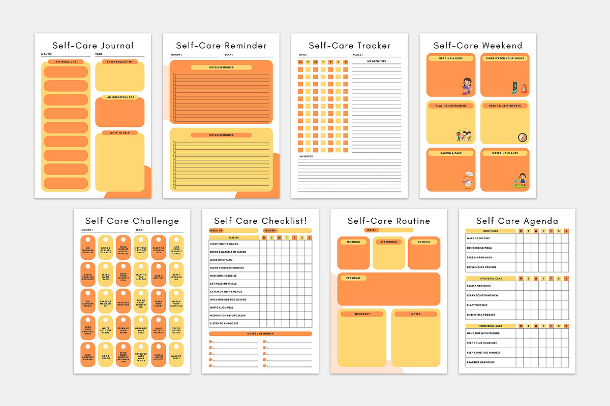 Self Care Help Planner Canva, a Stationery Template by MNT-Creator (Photo 8 of 8)