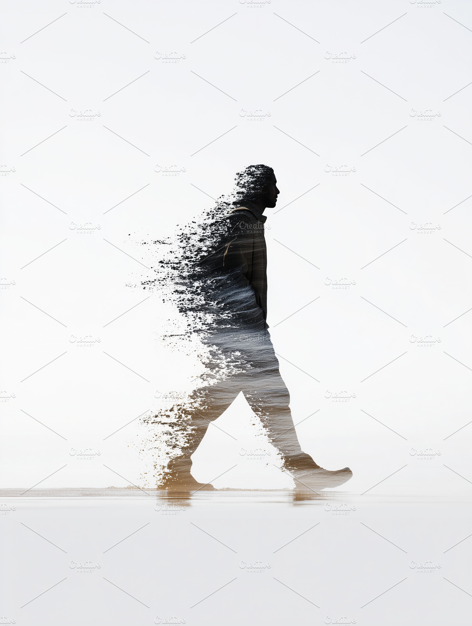 Surreal double exposure silhouette, a Person Photo by MistyDay