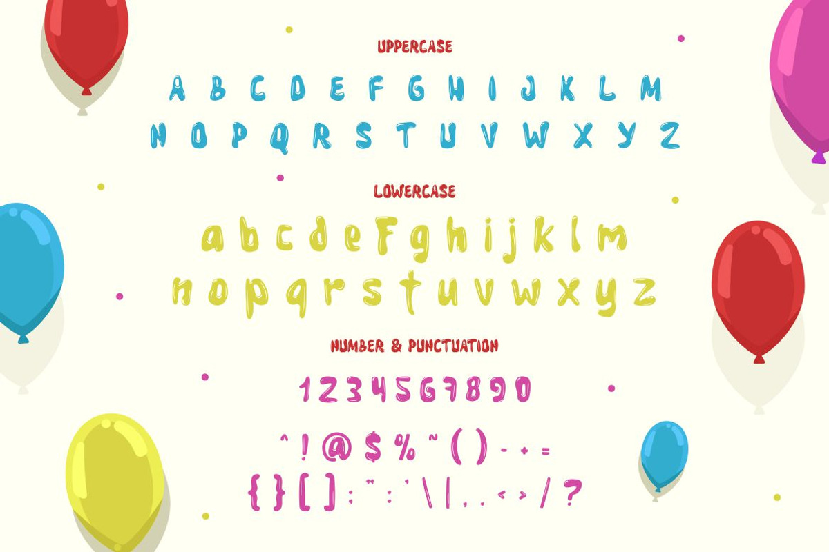 Bouncy Balloon - Balloon Font, a Font by PutraCetol Studio (Photo 3 of 5)