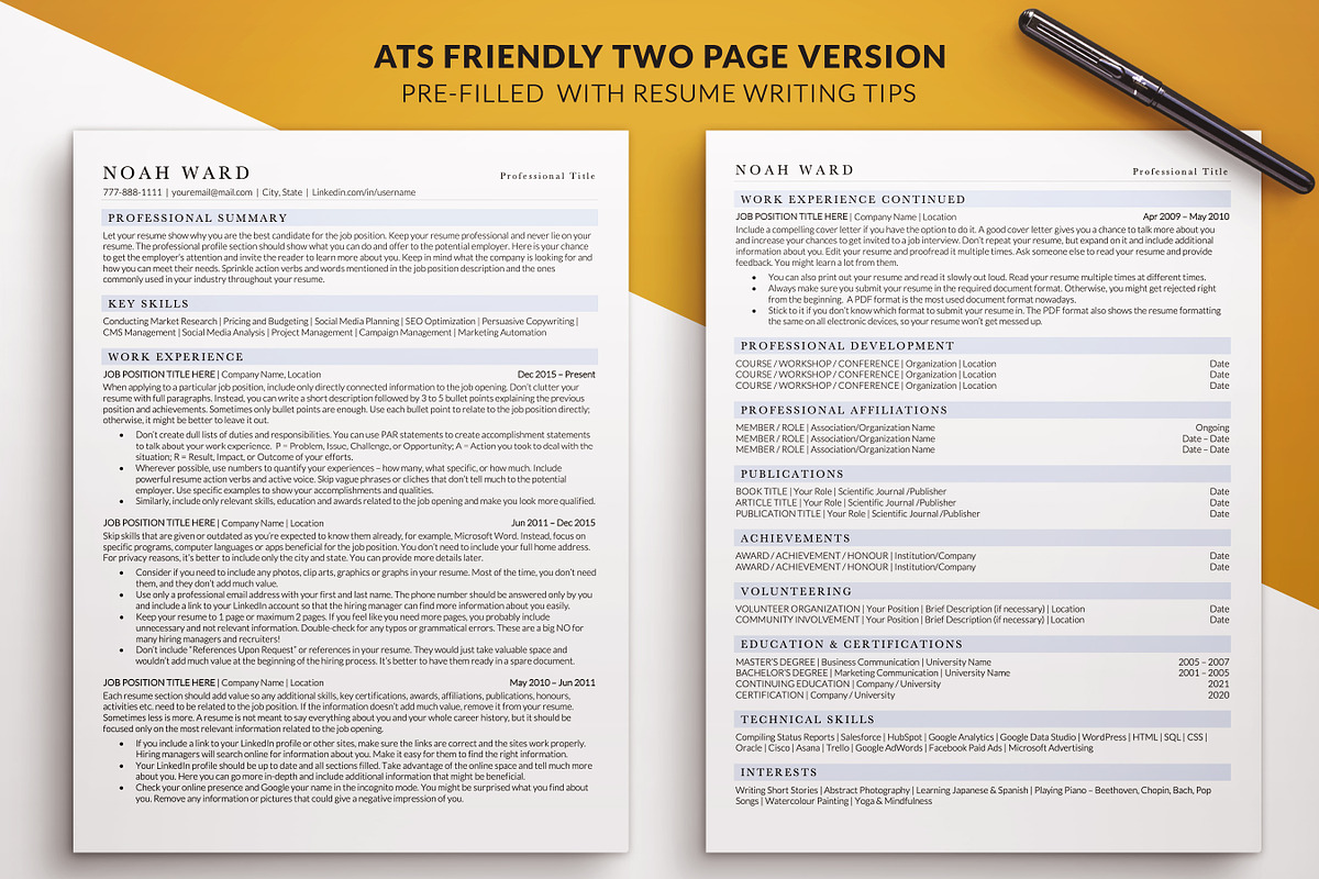 ATS Executive Resume Template Word, a Resume Template by BestResumes.Co (Photo 3 of 9)