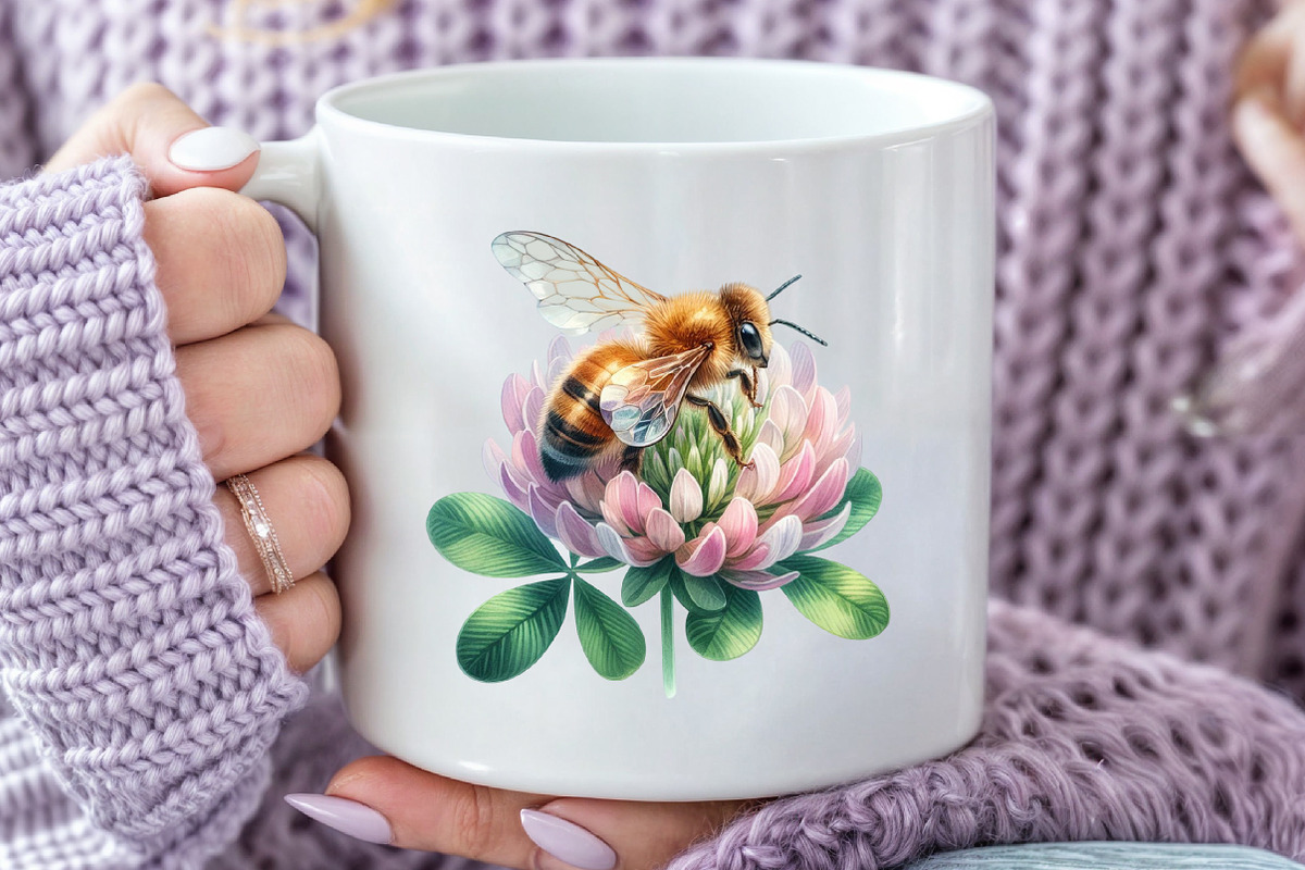 Watercolor Busy Honey Bee Clipart, an Illustration by Rose Art (Photo 5 of 7)
