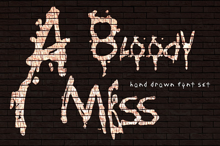 Bloody Mess - hand drawn font set