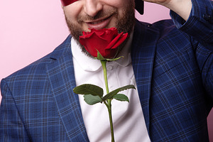 Man with Rose and Blindfold, a Person Photo by Ales Munt