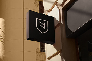 Logo Mockup Modern Black Sign