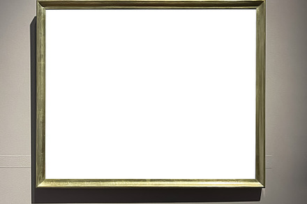 Antique wooden art fair gallery frame on the wall at auction hou, an Arts & Entertainment Photo by Anneleven