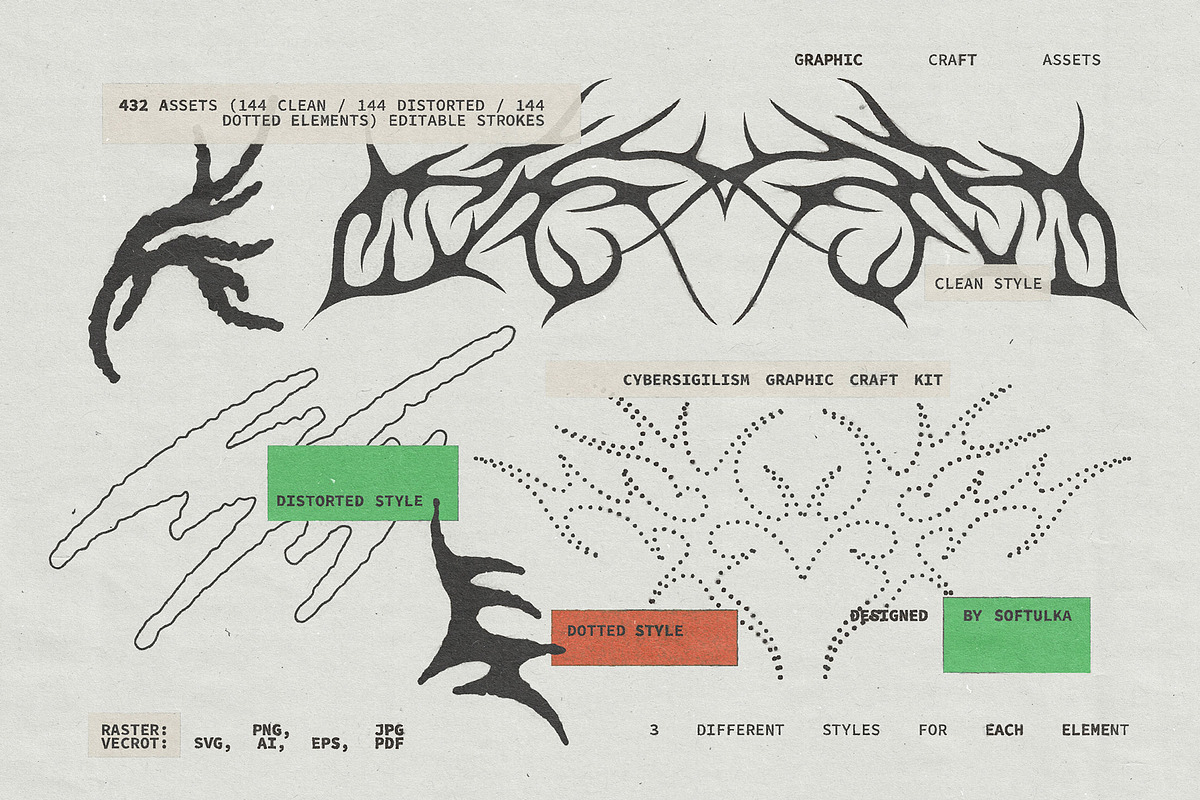 Cybersigil Graphic Craft Kit, an Object Graphic by softulka (Photo 3 of 7)