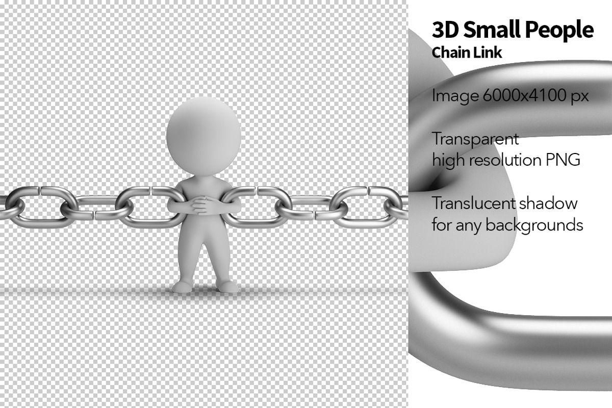 3D Small People - Chain Link, a Person Illustration by Anatoly Maslennikov
