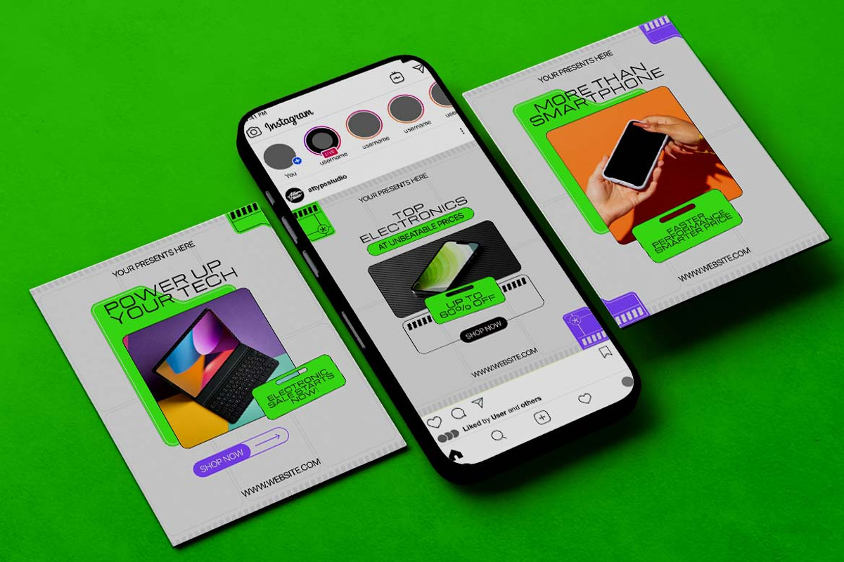Electronic Sale Instagram Carousel &, a Social Media Template by Attype (Photo 3 of 5)