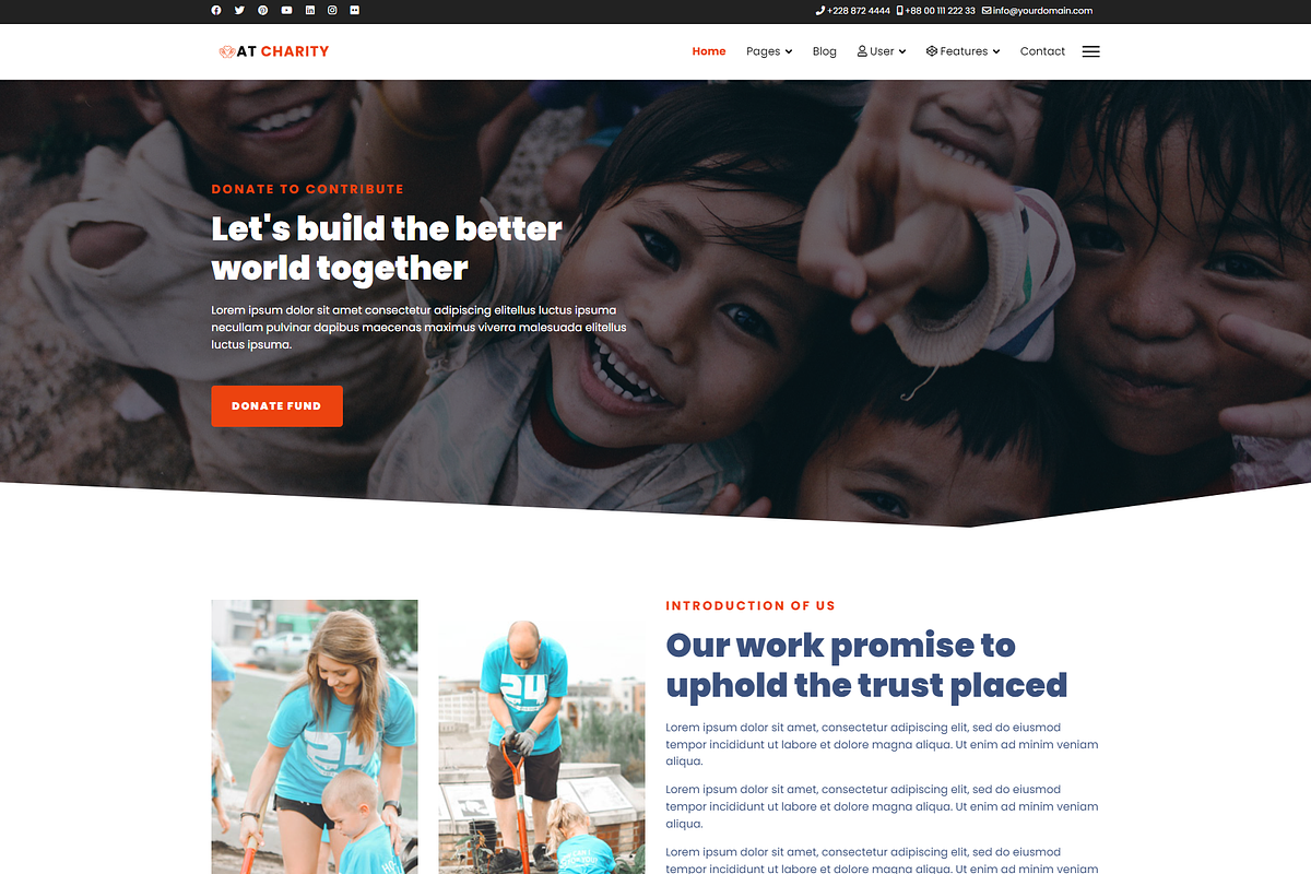 AT Charity - Non-Profit WP Theme, a WordPress Template by LTheme (Photo 1 of 2)