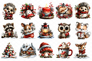 Festive Woodland Christmas Clipart, an Illustration by cherrydesign (Thumbnail 3 of 4)