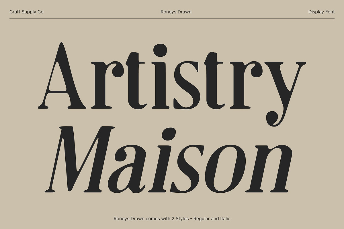 Roneys Drawn, a Serif Font by Craft Supply Co. (Photo 3 of 8)