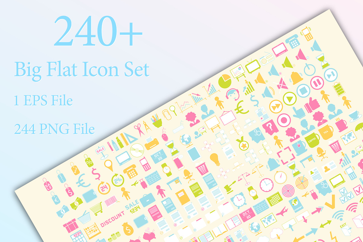 240+ Flat Icons, an Icon by My Sweet Dreams (Photo 1 of 3)