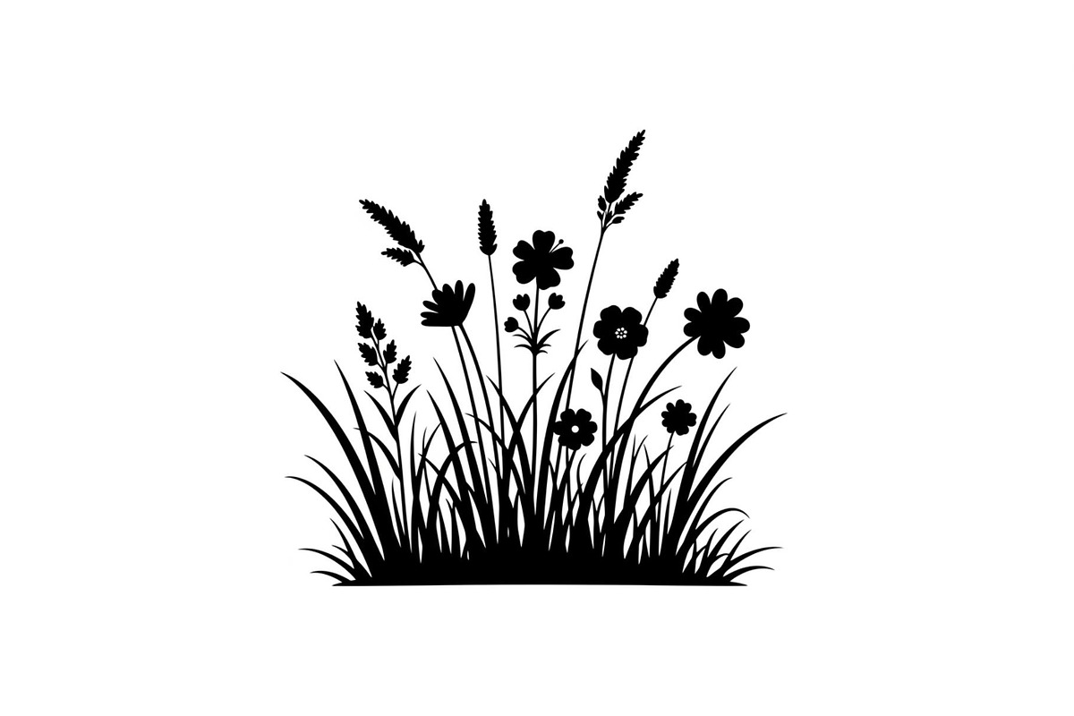 Floral Grass Border Silhouette Bundl, an Illustration by Amazin_art (Photo 45 of 51)