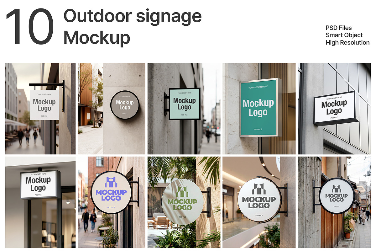 Signage Mockup Set, an Advertising Mockup by Evloxx Studio (Photo 1 of 2)
