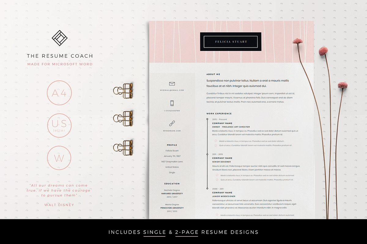 Resume Template / CV, a Resume Template by TheResumeCoach (Photo 1 of 3)