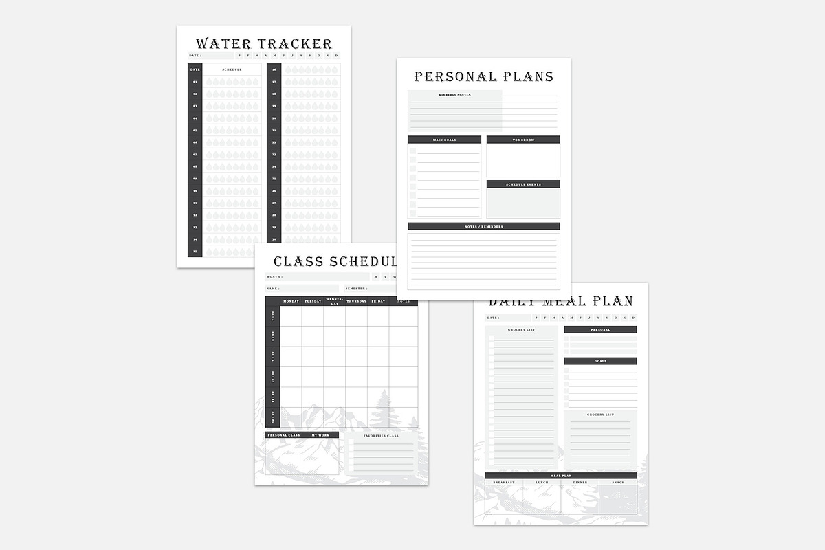 Ultimate Planner Bundle Pack 01, a Stationery Template by MNT-Creator