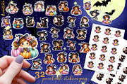 Halloween witch Stickers, neon cute, a Person Illustration by ElenazlataArt (Thumbnail 1 of 3)